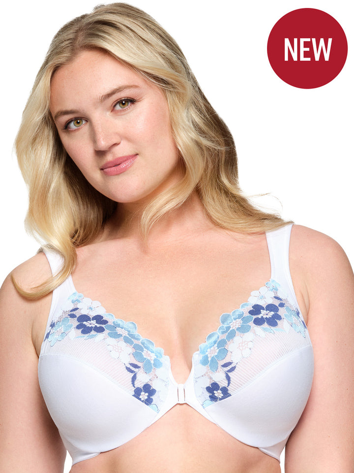 Glamorise Bra 1241 - Front-Closure Cotton WonderWire Bra - White