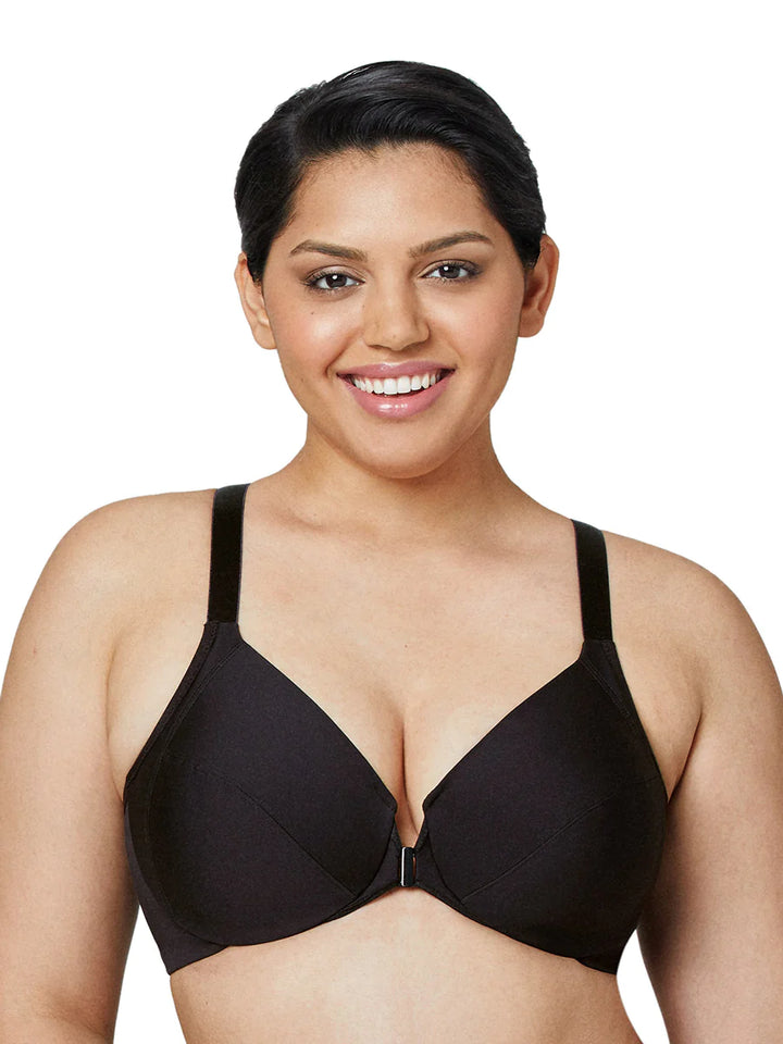 In Stock 1247 - Front Close Smoothing Underwire Bra - Black