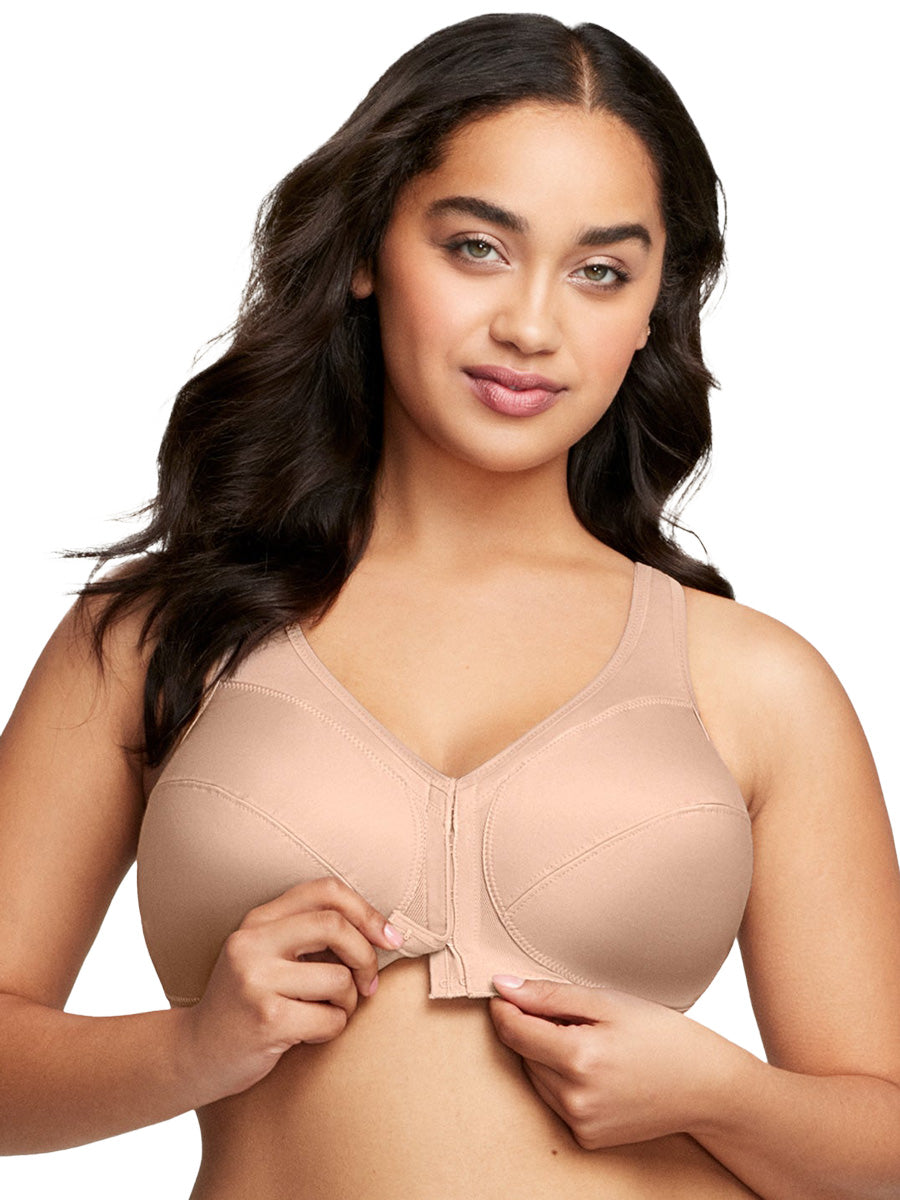 Glamorise Bra 1265 - 360 Support Front-Close Posture - Beige - Dale and Waters