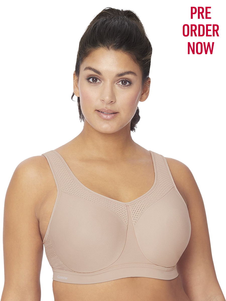 GLAMORISE BRA 9066 - HIGH IMPACT SEAMLESS SPORTS BRA - CAFE - Dale and Waters