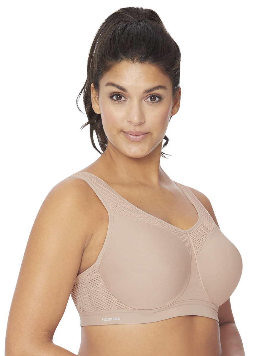 GLAMORISE BRA 9066 - HIGH IMPACT SEAMLESS SPORTS BRA - CAFE - Dale and Waters