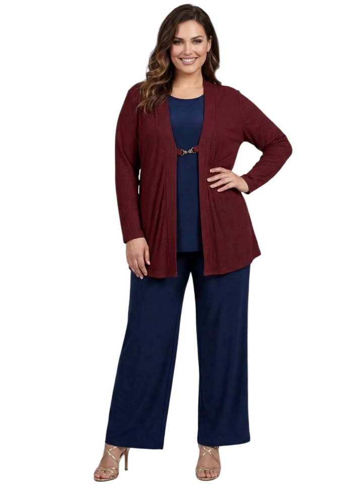 Mercedes E2E Cardigan - Wine*