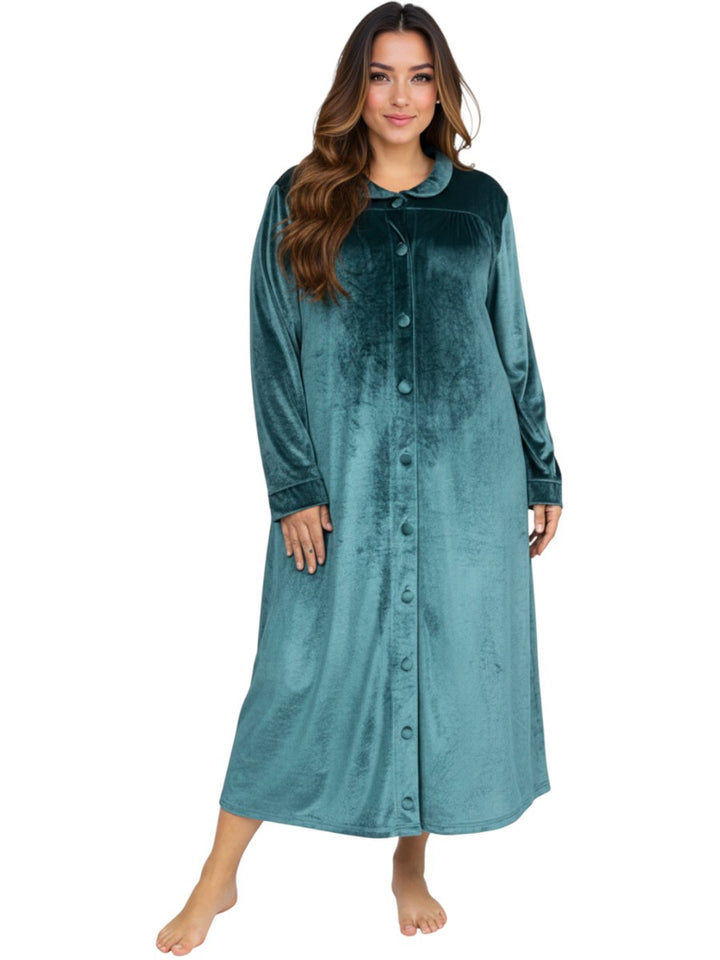 Giada Velour Dressing Gown - Mint**