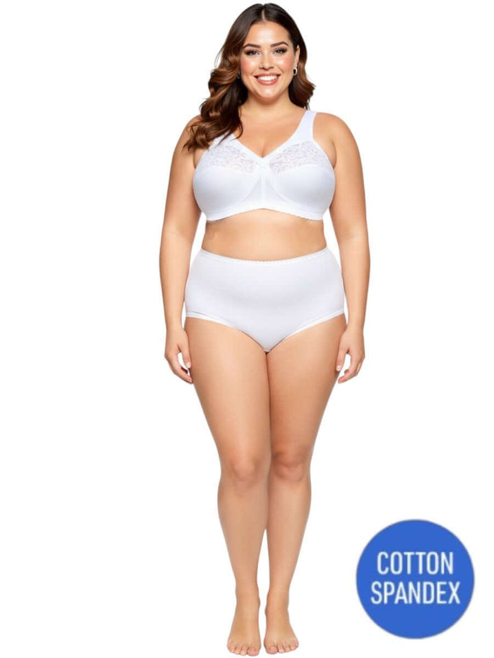 Full Briefs - BCS1003 Cotton Spandex - White