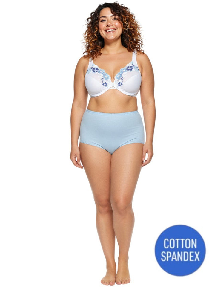 Full Briefs - BCS1006 Cotton Spandex - Blue