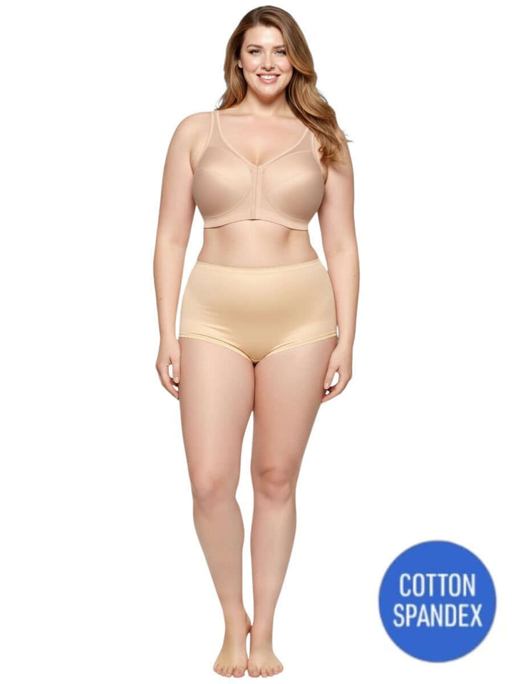 Full Briefs - BCS1002 Cotton Spandex - Beige