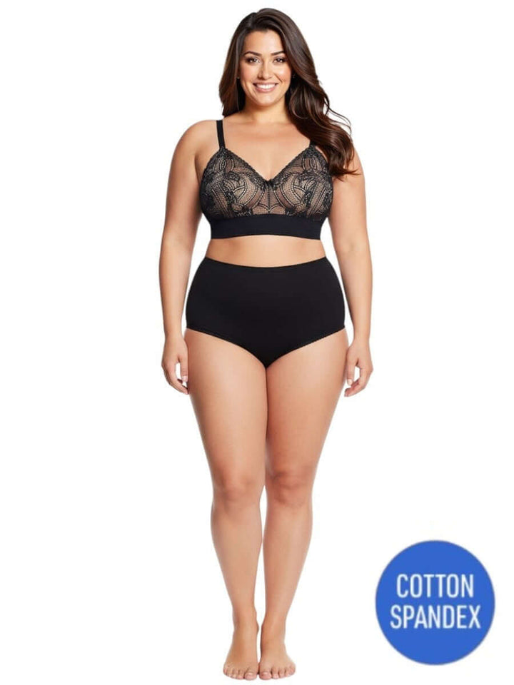 Full Briefs - BCS1001 Cotton Spandex - Black