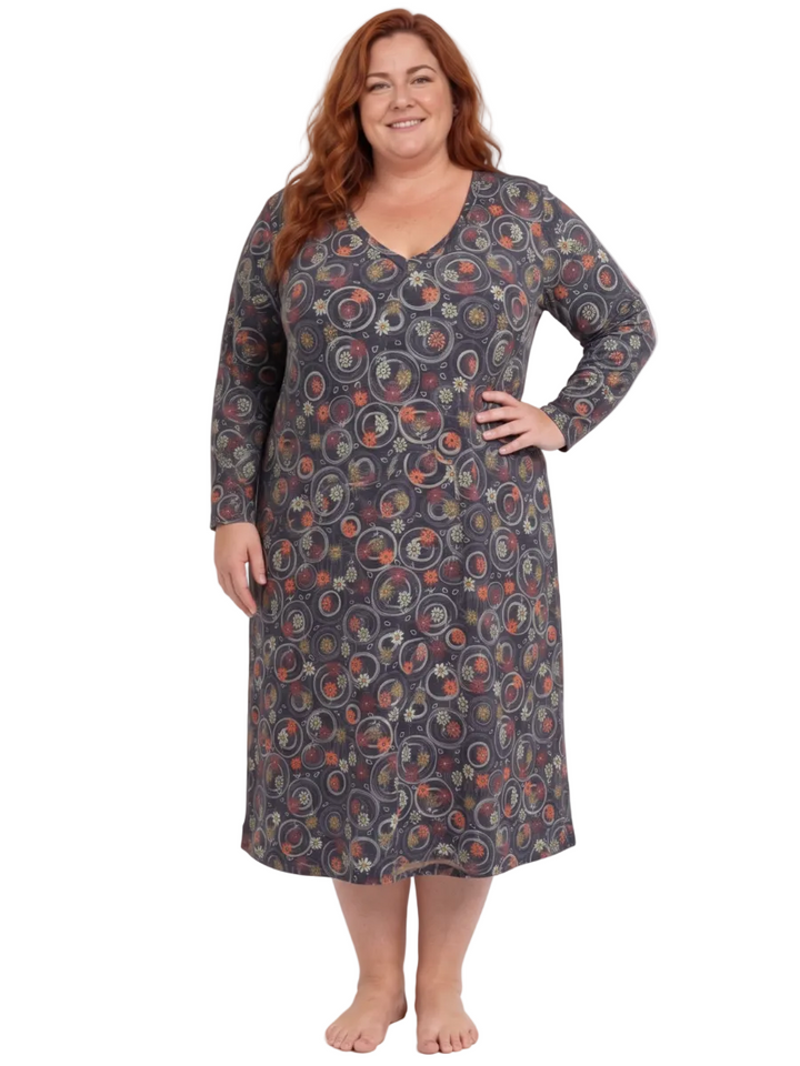 Greyson V-neck Nightie - Navy Print