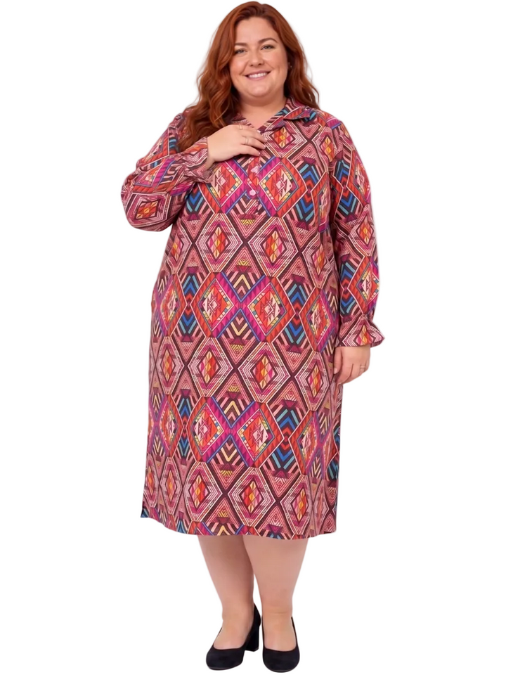 Hattie Shirt Dress - Print**