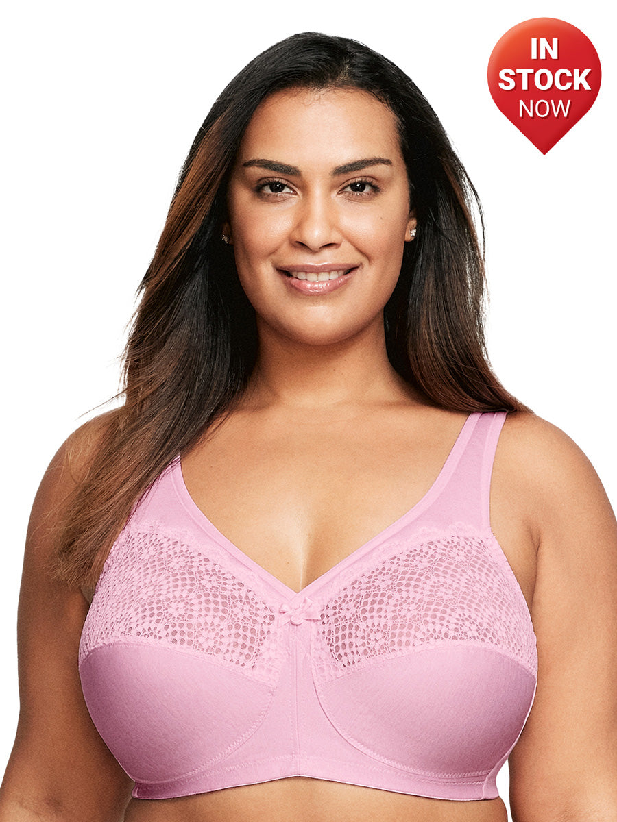 In Stock Glamorise Bra 1064 - Don't Sweat It Wire-Free Support Bra - Pink