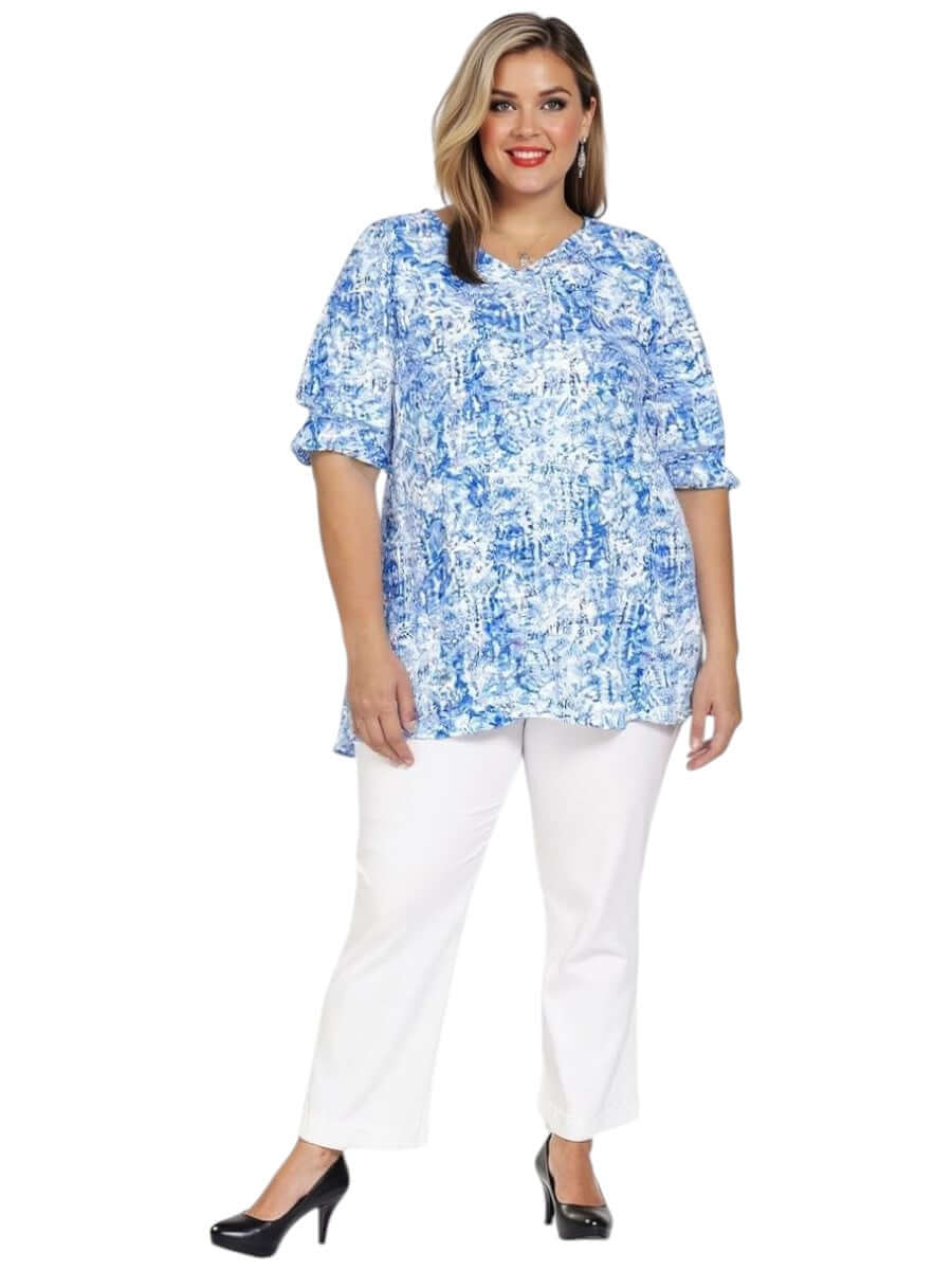 Indigo Top - Blue Print