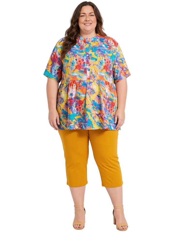 Journee Blouse - Yellow Print*