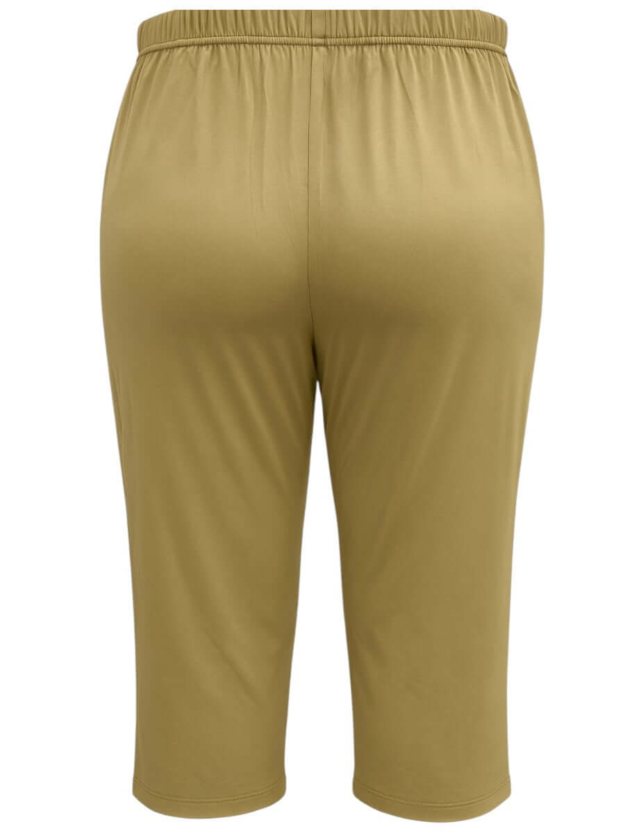 Back view of women’s plus size Love Is In The Air Pants - Coco Truffle, comfortable cotton blend, sizes 16-50.