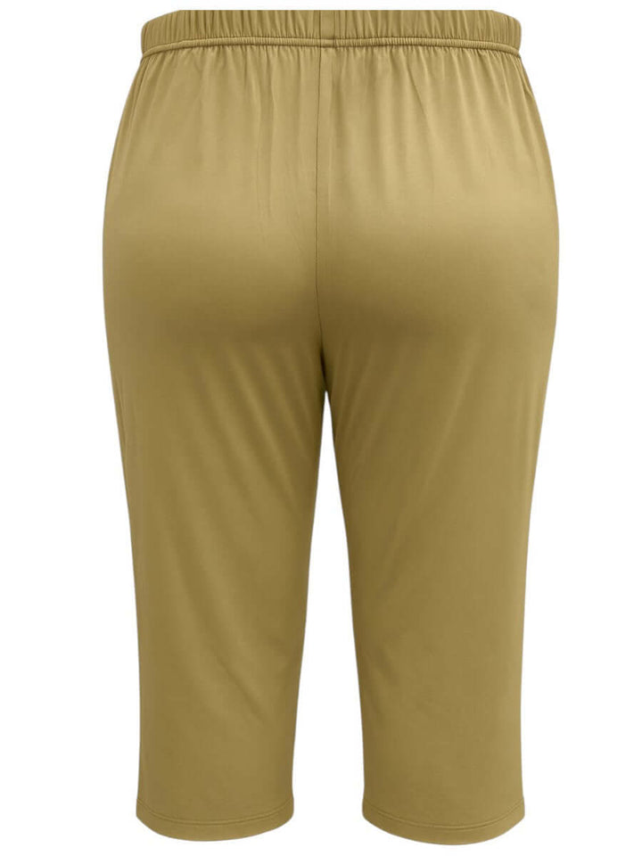 Back view of women’s plus size Love Is In The Air Pants - Coco Truffle, comfortable cotton blend, sizes 16-50.