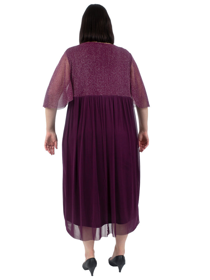 Adele Shimmer Dress - Plum*