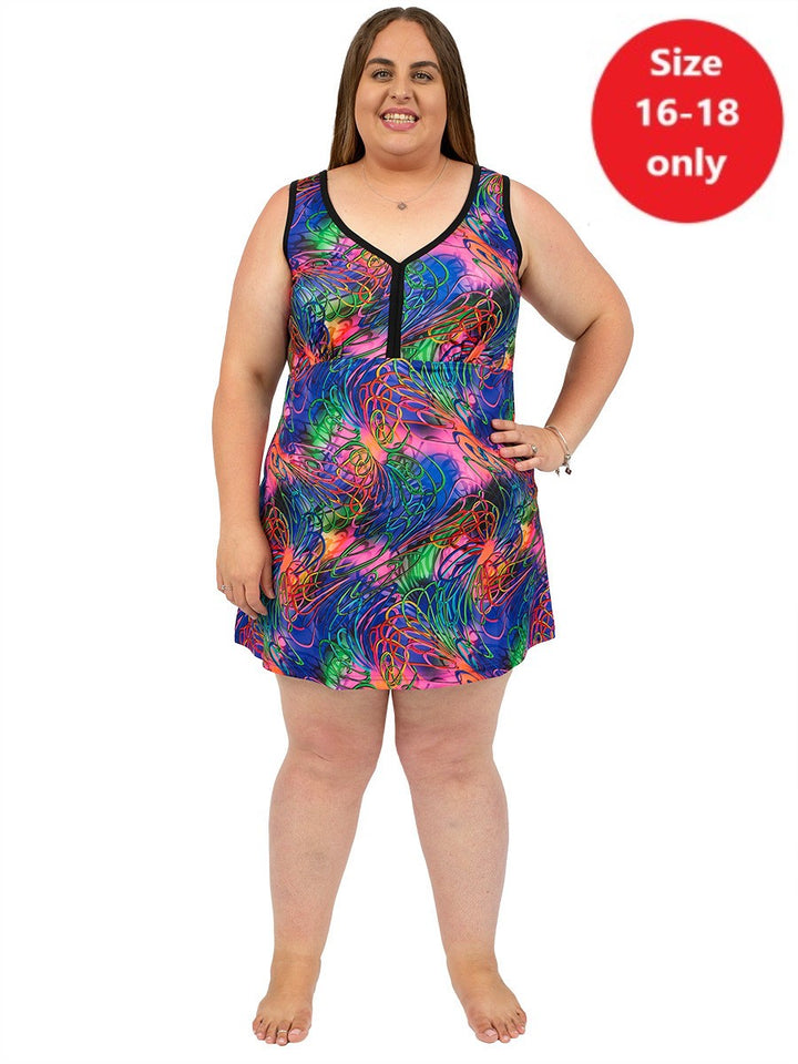 SAMPLE ONLY - Mermaids Delight Swim Dress - Print* (Chlorine Resistant)