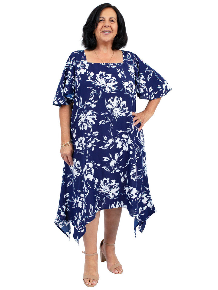 Blue Reflections Dress - Print** - Dale and Waters