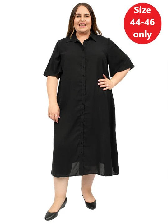 Bridge Way Shirt Dress - Black (Open Jacket)**