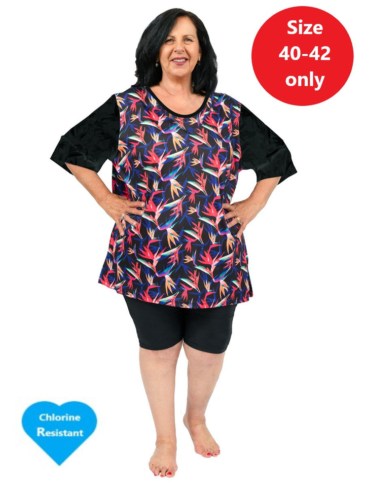 Hudson Swim Rashie - Black Print** Swimwear Dale and Waters