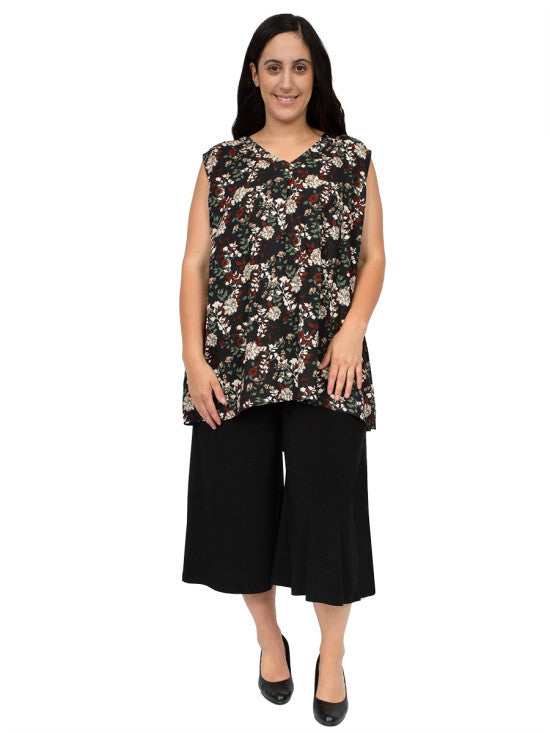Bright Night Coulottes Capris - Black