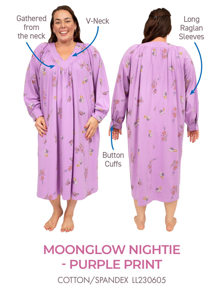 Moonglow Nightie - Purple Print