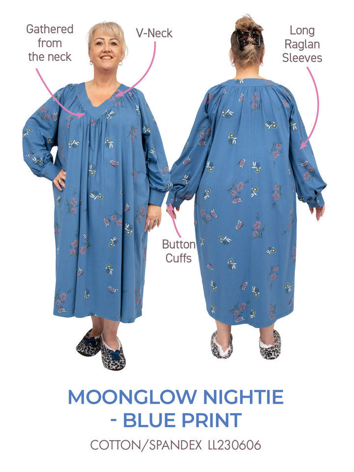 Moonglow Nightie - Blue Print
