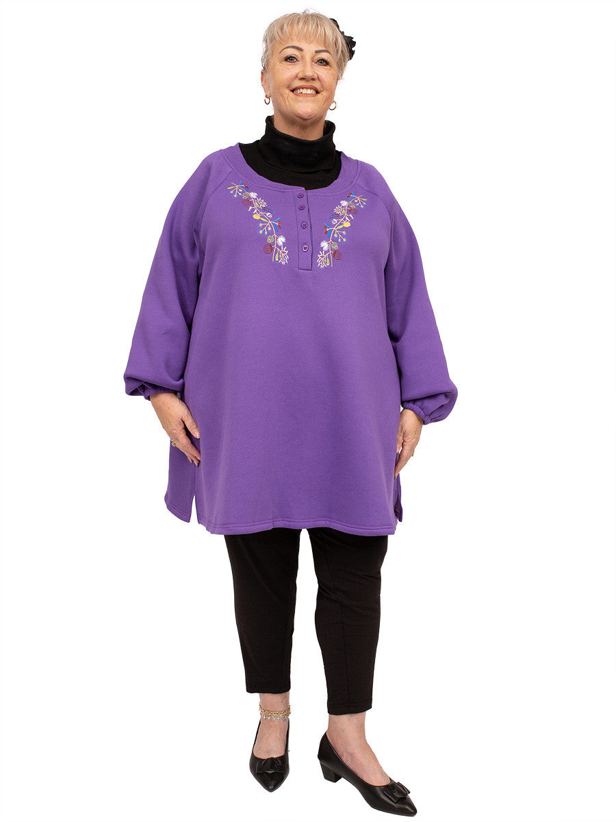 Dorothea Fleece Sweater - Purple