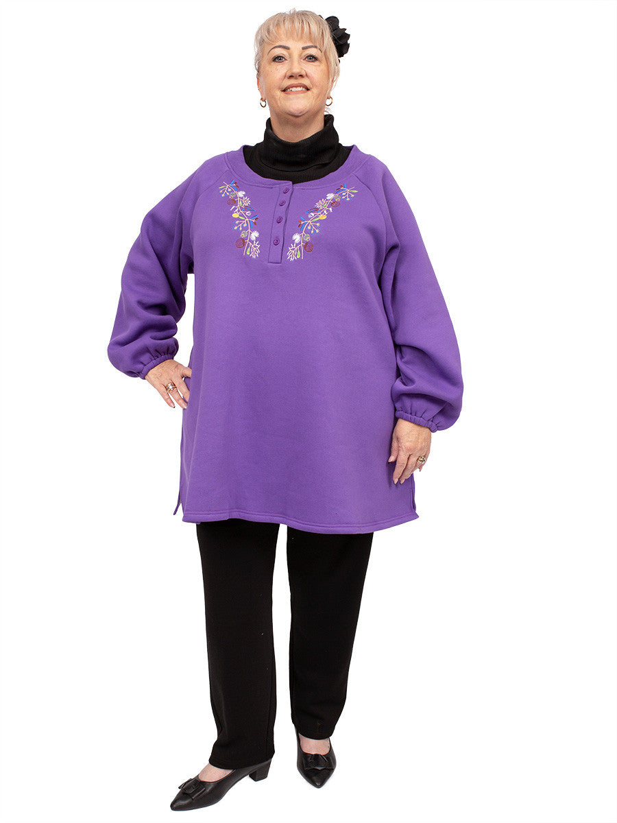 Dorothea Fleece Sweater - Purple