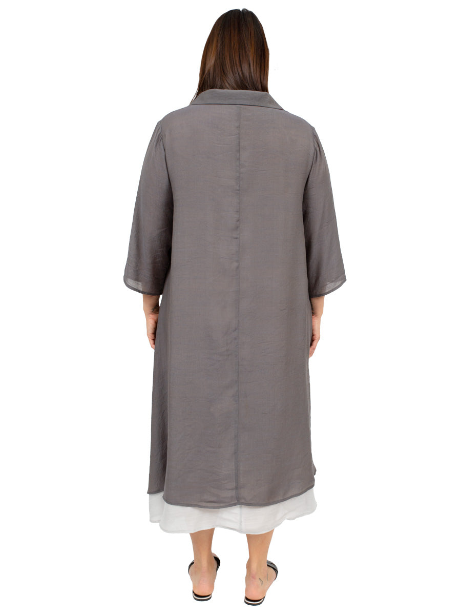 Linen Oak Dress - Grey