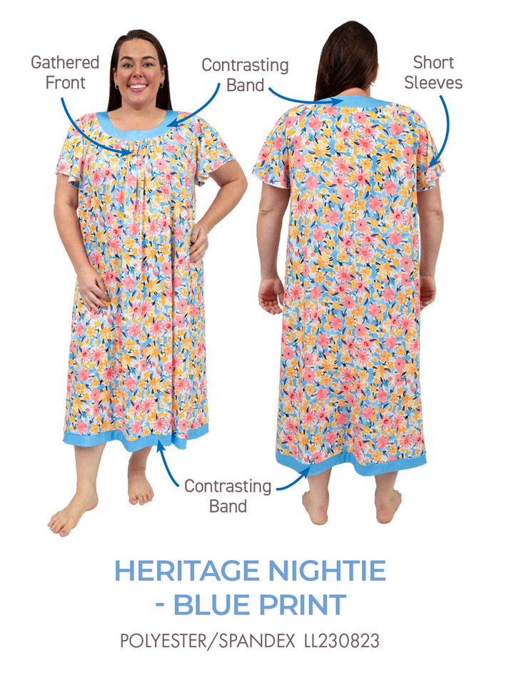 Heritage Nightie - Blue Print*