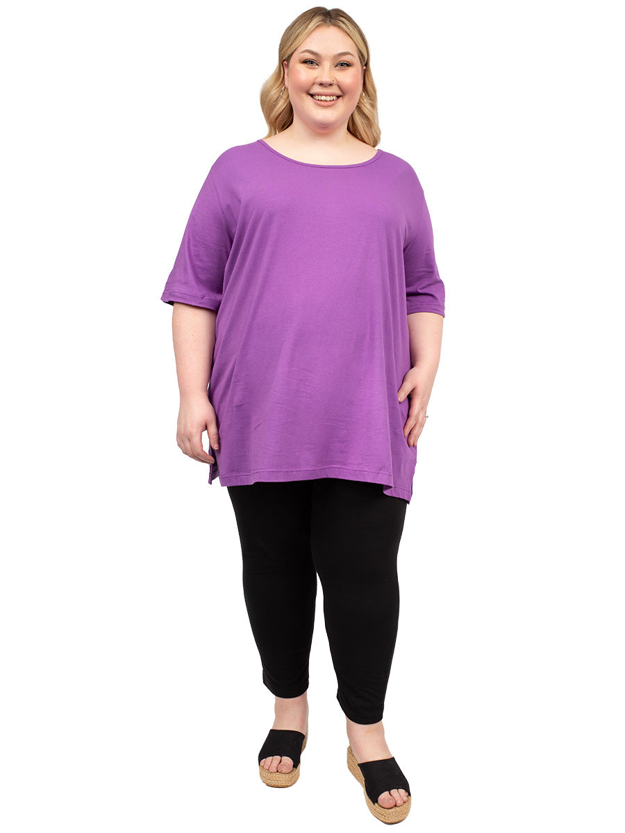 Longline Tee - Purple - Dale and Waters