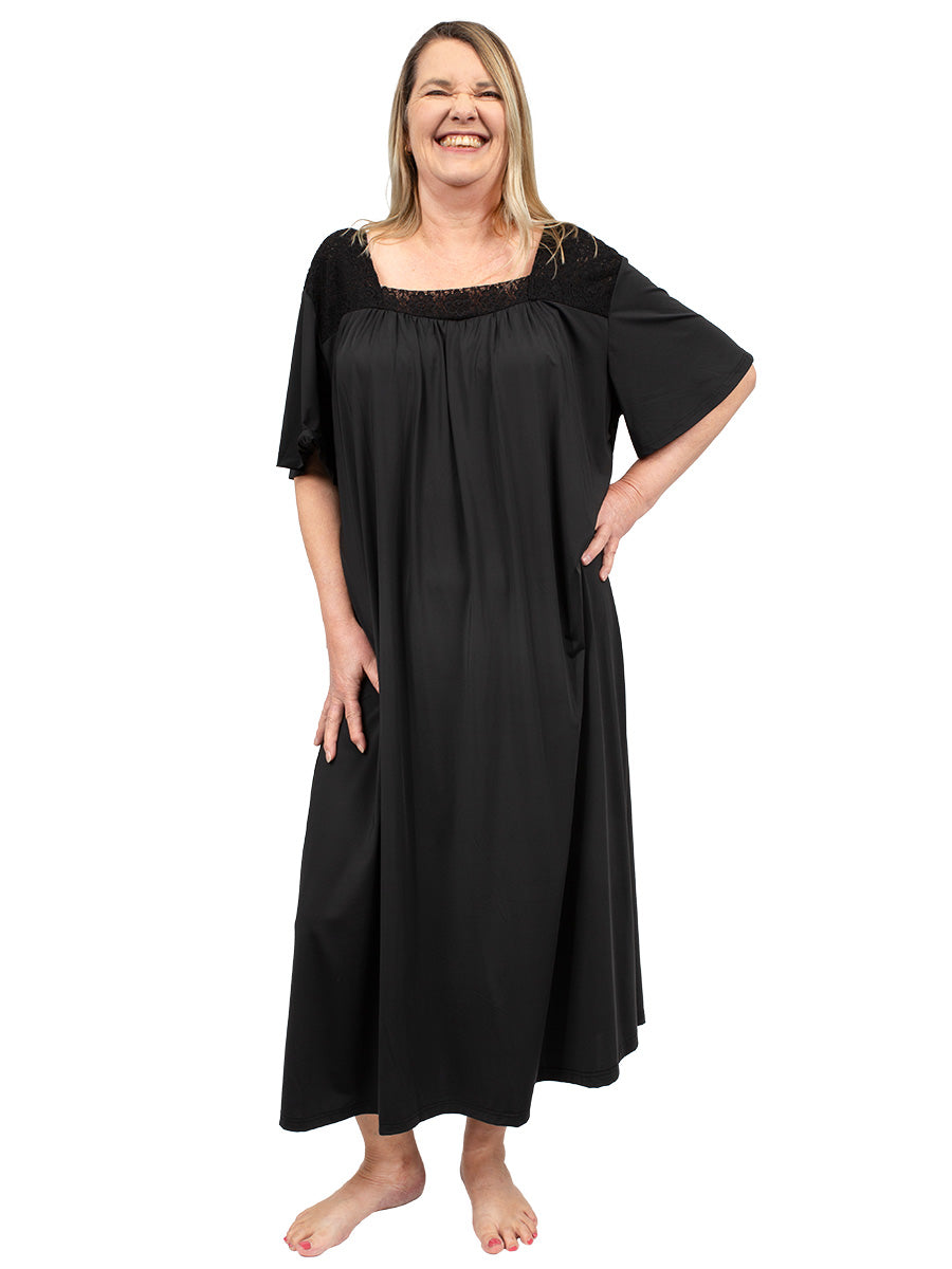 Ashland Tricot Nightie - Black* - Dale and Waters