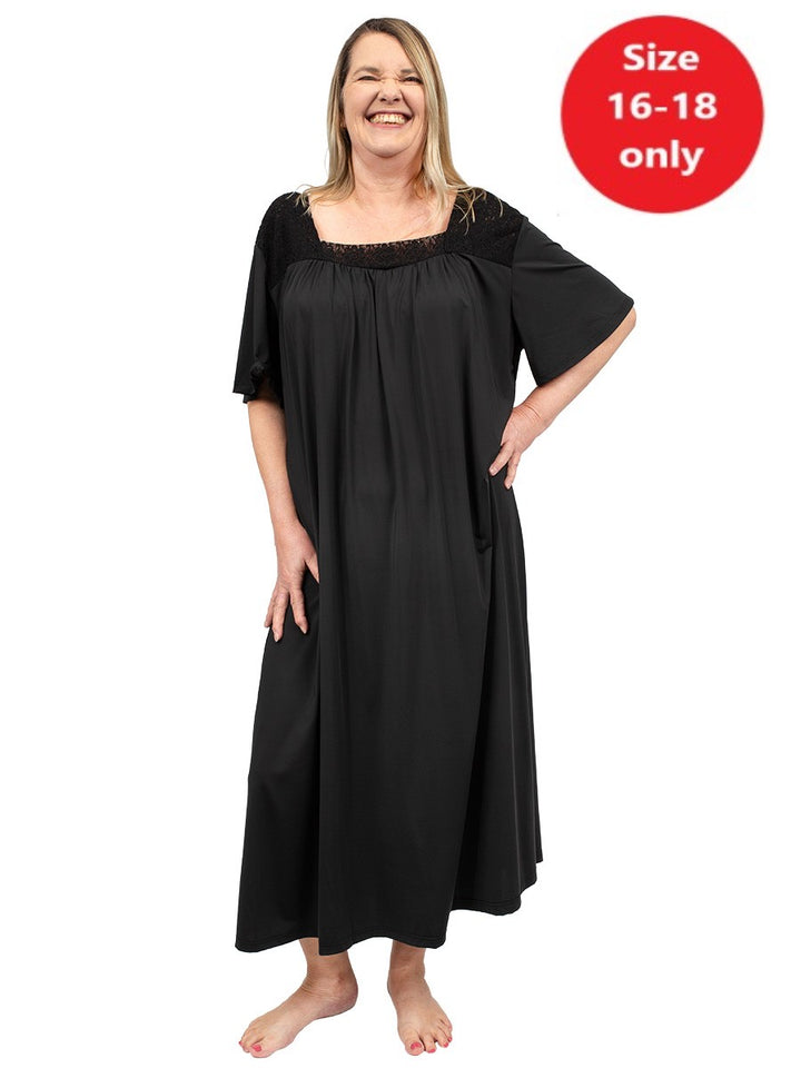 Ashland Tricot Nightie - Black**