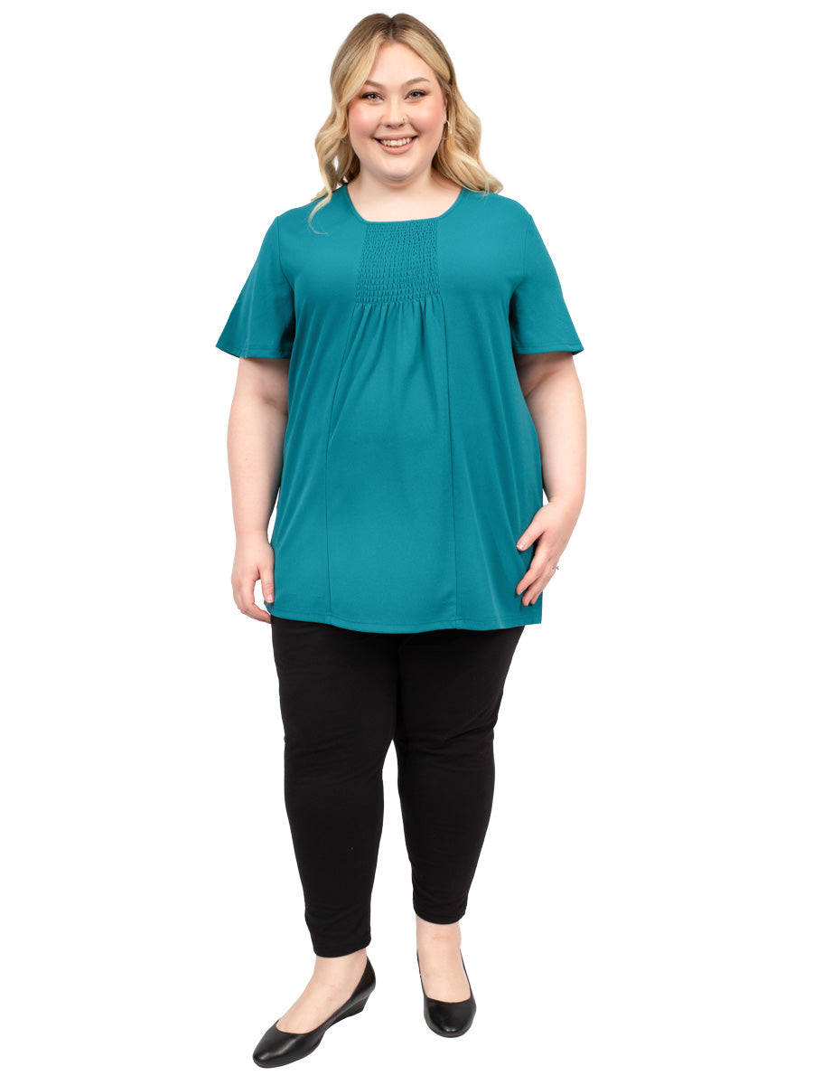 Mistletoe Pleat Top - Teal* - Dale and Waters