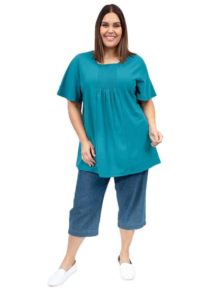 Mistletoe Pleat Top - Teal*