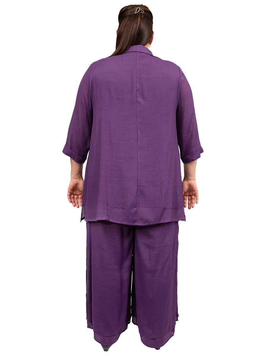 Linen Oak Pants - Purple - Dale and Waters
