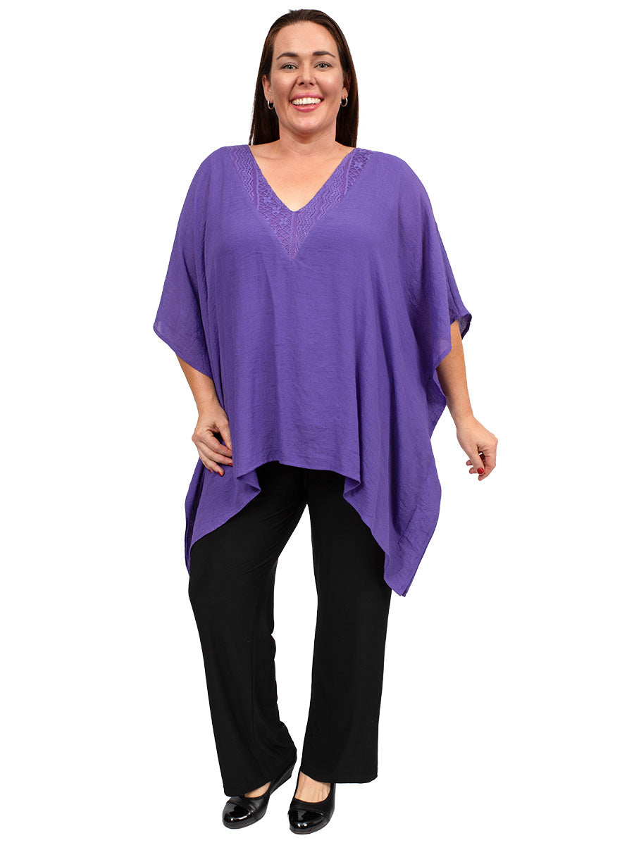 Harlow Kaftan Top - Purple - Dale and Waters