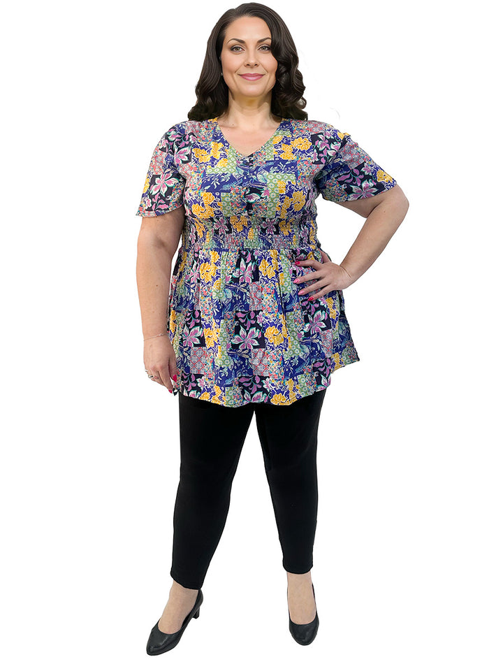 Sutton Top - Purple Print