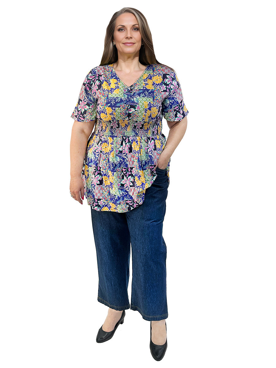 Sutton Top - Purple Print