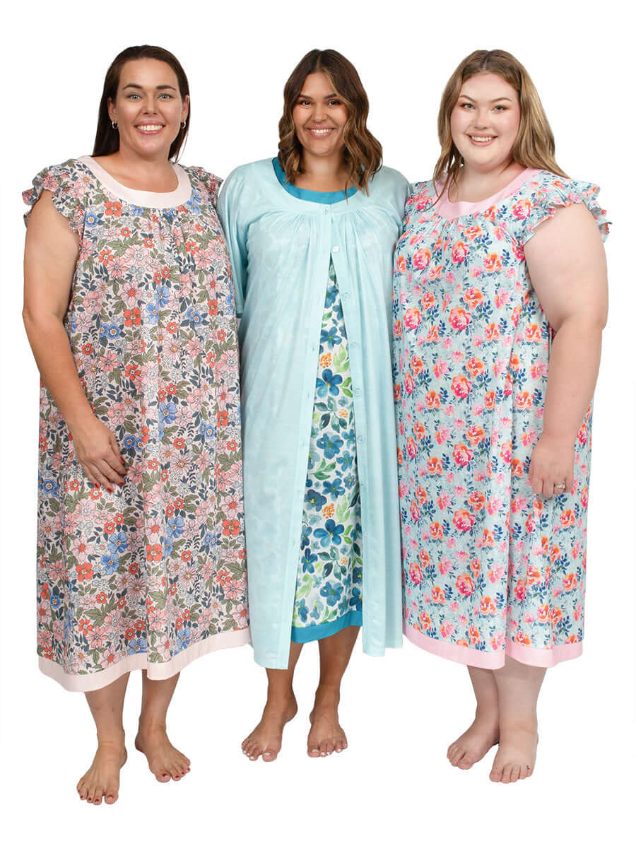 Plus Size Dressing Gown Summer Mint Dale and Waters