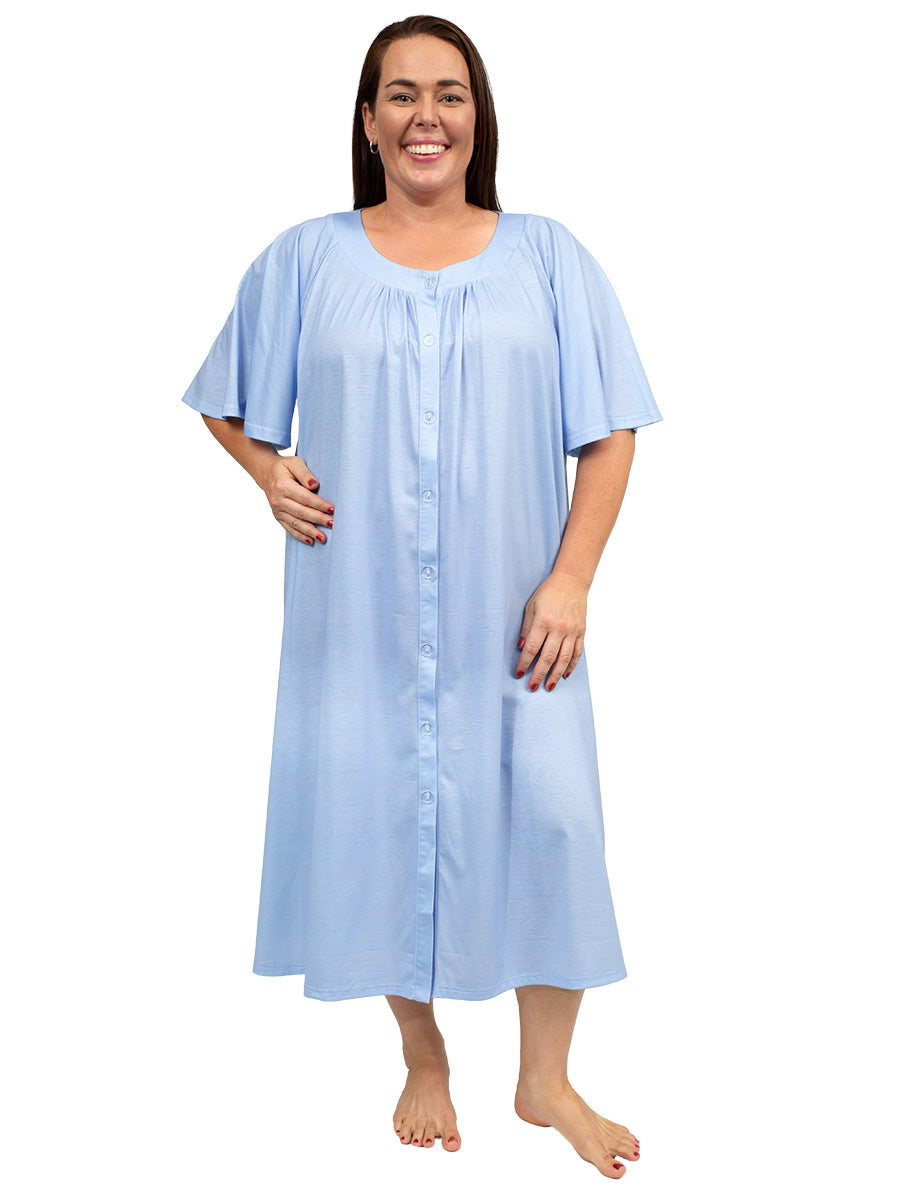 Summer Dressing Gown - Blue* - Dale and Waters