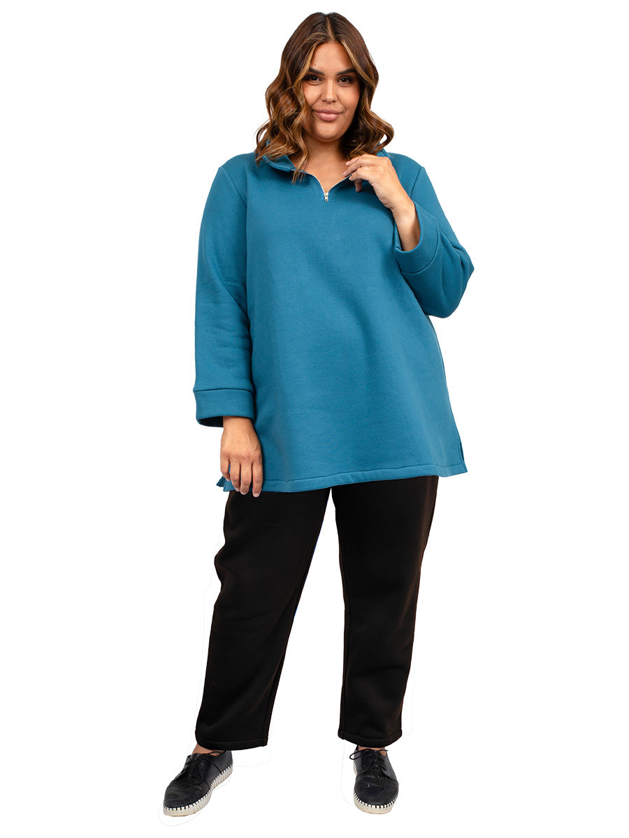 Horton Fleece Jumper - Teal* - Dale and Waters