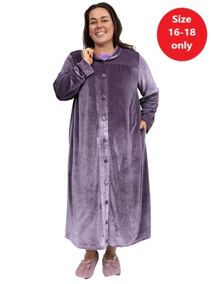 SAMPLE ONLY - Giada Velour Dressing Gown - Purple*