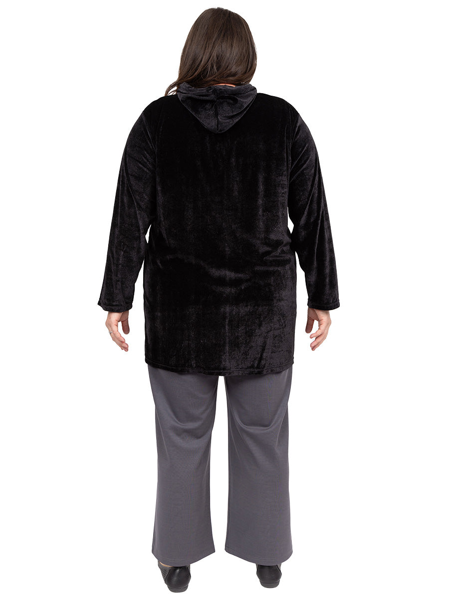 Celia Velour Jacket - Black - Dale and Waters