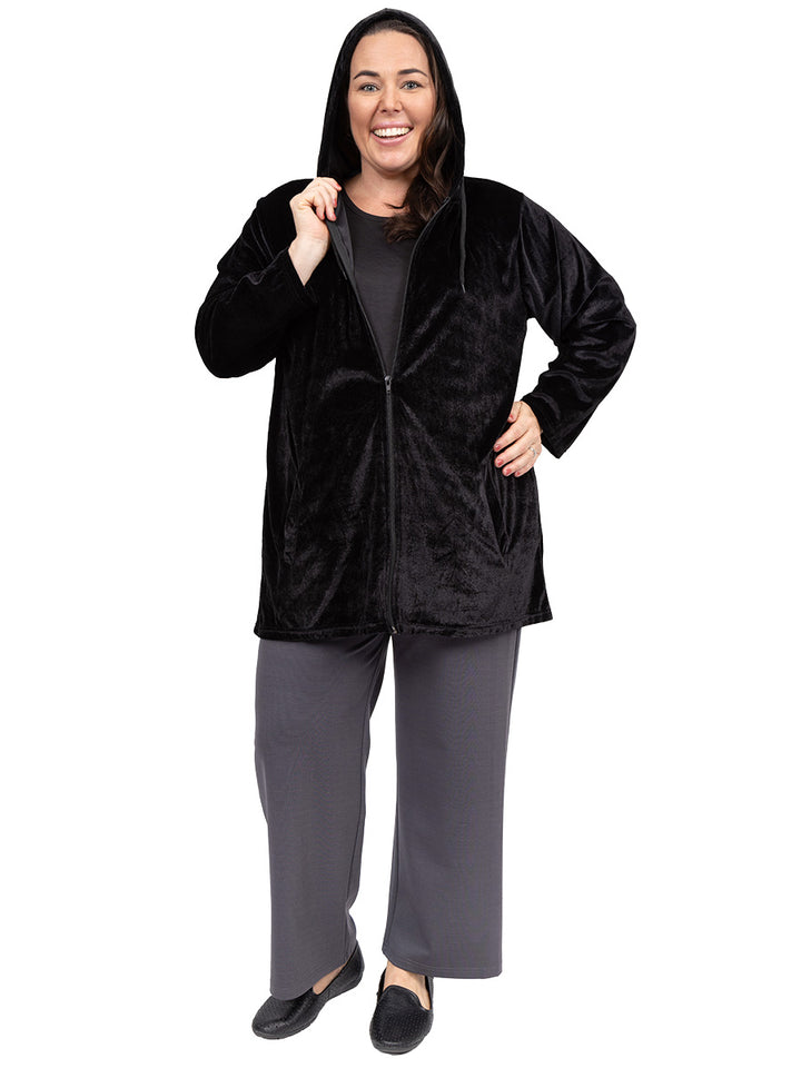 Celia Velour Jacket - Black - Dale and Waters