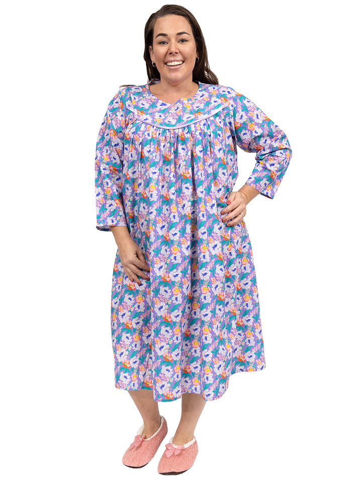 SAMPLE ONLY - Fletcher Nightie - Purple Print** - Dale and Waters