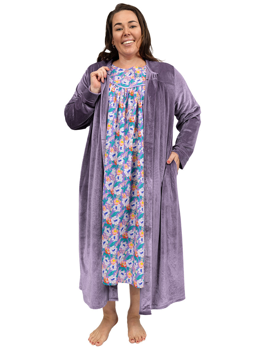 SAMPLE ONLY - Fletcher Nightie - Purple Print** - Dale and Waters