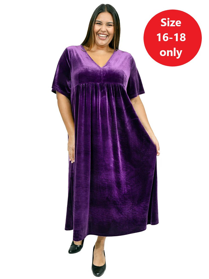 SAMPLE ONLY- Gala Velour Dress - Blackcurrant