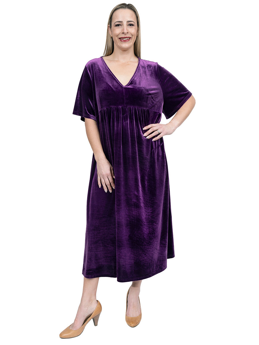 Gala Velour Dress - Blackcurrant