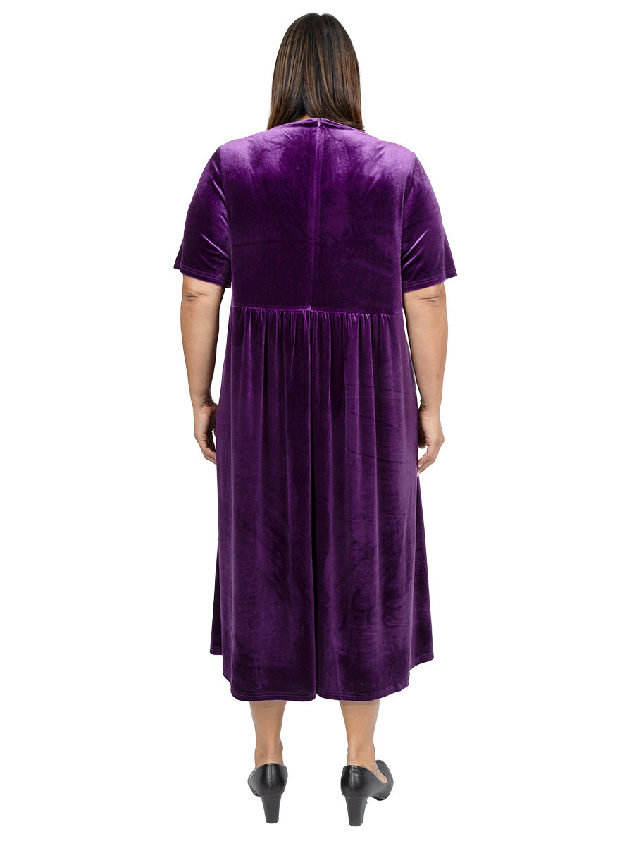 Gala Velour Dress - Blackcurrant